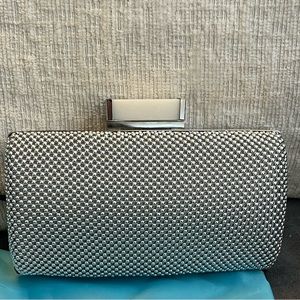 Jessica McClintock Elegant Platinum Clutch Bag